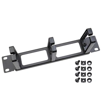 Abbildung von HMF Serverschrank 63353 02 Rangierpanel für Serverschrank, 10 Zoll, 1 HE, 3 Führungsbügel, Schwarz