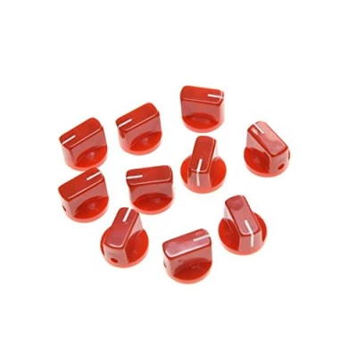 Abbildung von kaish 10 Stück Gitarre AMP Effekt Pedal Knöpfe Zeiger Knopf mit Set Schraube Rot