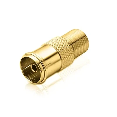 Abbildung von conecto Antennen Adapter, F Buchse auf IEC Koax Buchse, Adapter zum Verbinden von Anschlüssen mit Sat Anschlüssen, SA CC50835, 1er Set