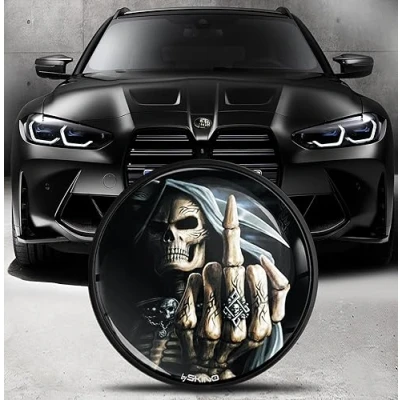 Abbildung von Biomar Labs Motorhaube Kofferraum Plakette Abzeichen 82mm Kompatibel mit BMW Emblem 51148132375 Schädel EO 25