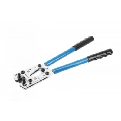 Abbildung von HÖGERT TECHNIK Crimpzange für nicht isolierte Hülsen, 6 50 mm² (10 1 AWG), 390 mm, drehbare Backen, gehärtet 40 HRC, ergonomisches Design einfache Bedienung und optimale Ergebnisse
