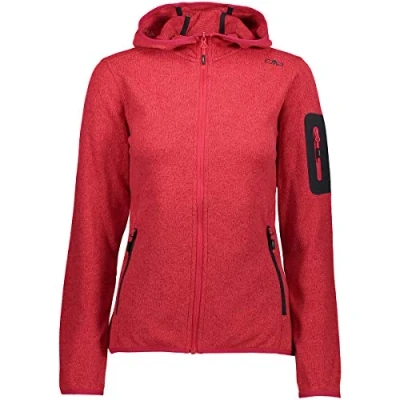 Abbildung von CMP Damen Knit Tech Jacke mit Fester Kapuze, Korallen Hibiskus, D46