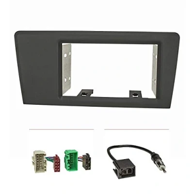 Abbildung von tomzz Audio 2456 016 1 Doppel DIN Radioblende Set kompatibel mit Volvo S60 S70 C70 V70 dunkelgrau Einbaukit, Radioadapter ISO, GT5 Antennenadapter