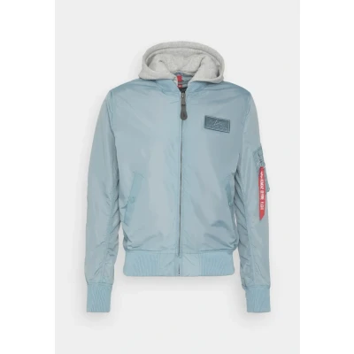 Abbildung von Alpha Industries HOOD Bomberjacke, Herren, Größe: XXL, Grey blue