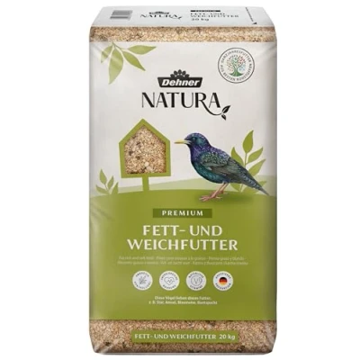 Abbildung von Dehner Natura Premium Wildvogelfutter, Fettfutter / Weichfutter, Ganzjahresfutter artgerecht kraftspendend , hochwertiges Vogelfutter für Wildvögel, 20 kg