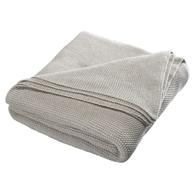 Abbildung von Bio Kuscheldecke für Erwachsene 100% Baumwolle (kbA) GOTS zertifiziert, Sand Melange, 150 x 200 cm
