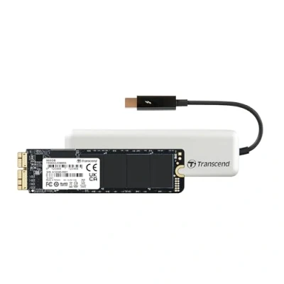 Abbildung von Transcend 960GB Highspeed JetDrive Thunderbolt PCIe™ Gen3 x4 Portable SSD Speichererweiterung für MacBook (Pro, Air) und Mac (mini, Pro); inkl. externem Aluminiumgehäuse Zubehör TS960GJDM855