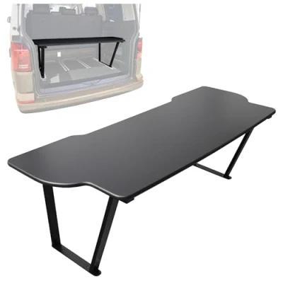 Abbildung von CHROMEMASTER Kompatibel für Volkswagen VW T6 2015 2019 Multivan Faltbar Bett Auto, Multiflexboard Bettverlängerung Camper, Campingbett, Klappbett, Regal, Tisch Zubehör den Wohnmobil