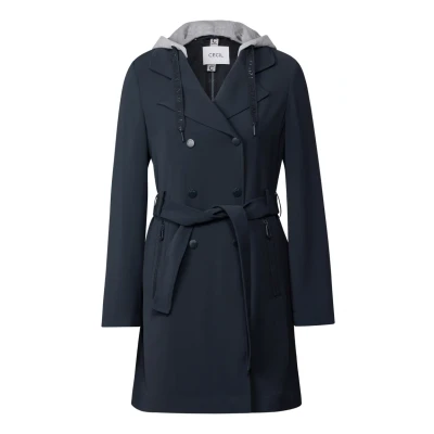 Abbildung von CECIL Damen B101210 Trenchcoat mit Kapuze, Dark Navy Blue, L