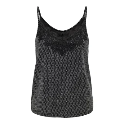 Abbildung von ONLY Damen Onlnew Carol S/L Glitter Mix Top Box Jrs, Black/Detail:harlekin Silver, L