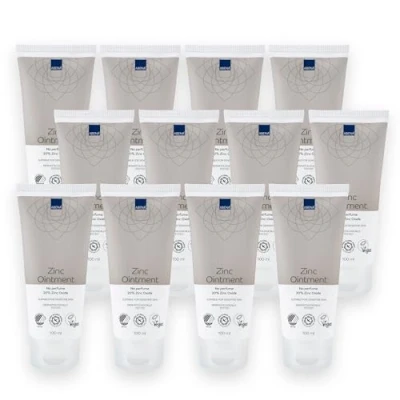 Abbildung von ABENA Zinksalbe 100ml, 12 PACK, Schutzcreme mit Barriereeffekt für die Haut 20% Zinkoxid, beruhigend &amp; schnell einziehend, Frei von Duftstoffen sanft, Dermatologisch getestet