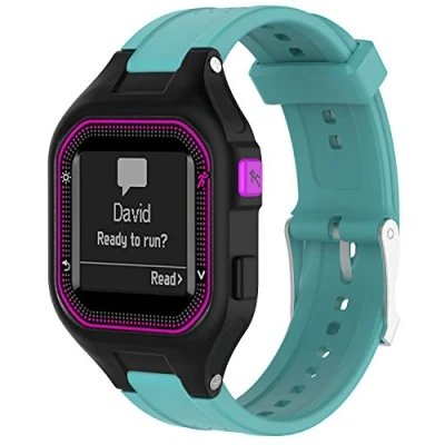 Abbildung von Yikamosi Kompatibel mit Garmin Forerunner 25 Armband,Schnellverschluss Weiches Silikon rostfreiem Metallverschluss Ersatzbänder für Frauen,Minze