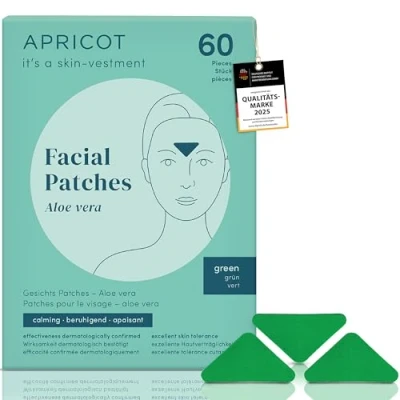 Abbildung von APRICOT “aloe vera“ Zornesfalten Pflaster I Facial Patches zur Minderung von Zornesfalten, mit Aloe vera Anti Falten 60 Stck. Wrinkle Faltenpflaster