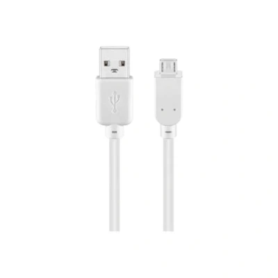 Abbildung von Goobay 96191 USB A auf Micro B Kabel 0,3m / Handykabel 480 Mbits Ladekabel 2.0 zu Type Stecker Adapterkabel Kupferleiter Weiß 0,3 Meter