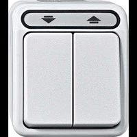 Abbildung von Schneider Electric Merten MEG3755 8029 Aufputz Rollladentaster, 1 polig, Feuchtraum Schalterprogramm fach , IP44, AQUASTAR, Lichtrgrau
