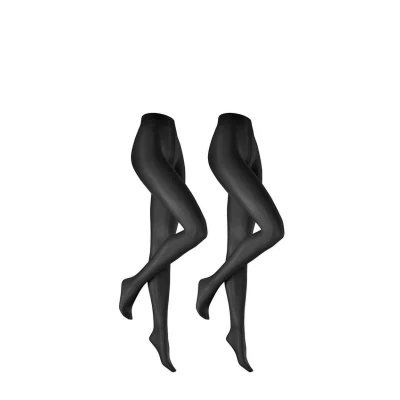 Abbildung von Hudson Damen Simply Shine 15 2 Pack transparent schimmernd Strumpfhose, DEN, Schwarz 0005, 42/44 (2er Pack)