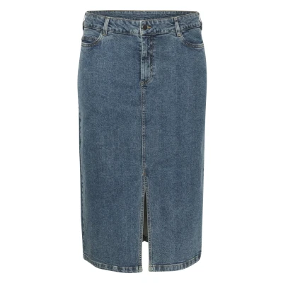 Abbildung von Kaffe Curve Diana Jeansrock, Damen, Größe: 52, Blue denim