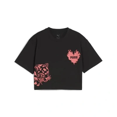 Abbildung von Puma Essentials Graphic Kurzes Tshirt print für Kinder, Größe: 140, Black