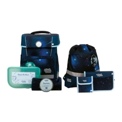 Abbildung von SCHOOL MOOD Schulranzen &quot;Champion, Moritz (Weltall)&quot;, retroreflektierende Flächen, mit LED Patchy; aus recyceltem Material