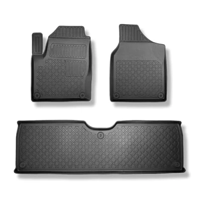 Abbildung von Mossa TPE Fußmatten Auto kompatibel mit Volkswagen Sharan I Van (1995 08.2010) schwarz Automatten Autoteppiche G1