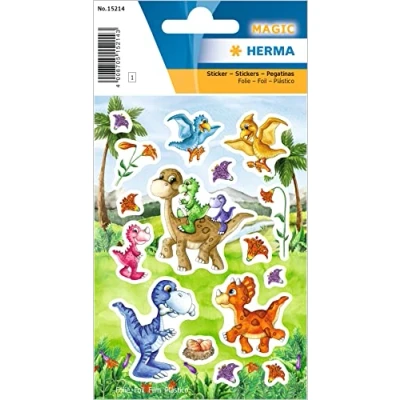 Abbildung von 10 x HERMA Schmucketikett Magic Dinokinder 1 Blatt