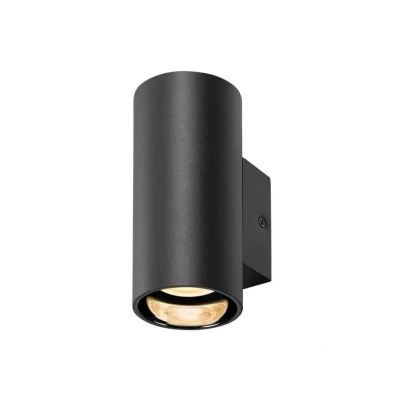 Abbildung von SLV ASTO TUBE Wandleuchte, Aufbauleuchte, Innenbeleuchtung für Wohnzimmer, Schlafzimmer, Küche, Diele Kinderzimmer Aluminium, zylindrisch, max. 1x10W, schwarz