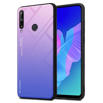 Abbildung von Cadorabo Hülle kompatibel mit Huawei P40 LITE E Schutzhülle TPU Silikon Case Glas Slim Kratzfest Weiche Gummi Rundumschutz für in Schwarz