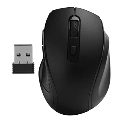Abbildung von VBESTLIFE Drahtlose Maus, 2,4 GHz Office/Gaming Ergonomische Optische Maus 1600 DPI für Notebook Desktop Computer(schwarz)