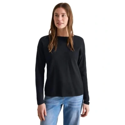 Abbildung von Cecil MIT MESH Strickpullover, Damen, Größe: Medium, Blau