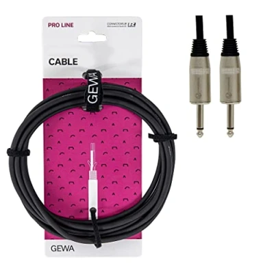 Abbildung von GEWA Lautsprecherkabel Pro Line 1m, schwarz, REAN Stecker, 6,3 mm Monoklinke Monoklinke, 190620