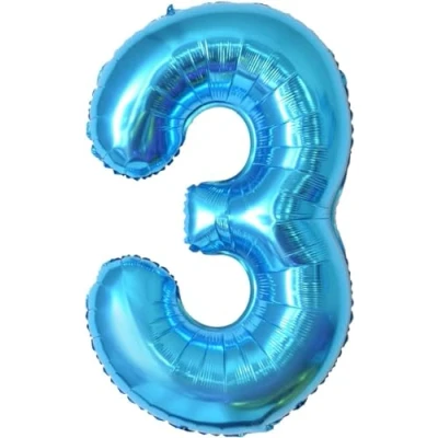 Abbildung von Geburtstag zahlen luftballon 3 jahre Blau Folienballon XXL Riesen in 40&quot; 101cm Geburtstagsdeko Ballon Zahl Deko zum .Fliegt mit Helium