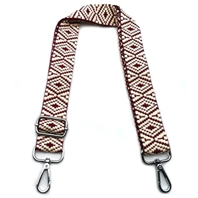 Abbildung von Taschengurte zum Wechseln Violett Rot, Verstellbarer Schultergurt für Taschen, Taschengurt Breit Karabiner Silber 3.8cm, Stoff Umhängegurt Schulterriemen Damen Taschen DIY, #4