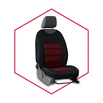 Abbildung von Saferide Sitzauflage Auto Vordersitze Autositzmatte Wasserdicht Autositzbezug Fahrersitz Universal Sitzschutz Polyester Rot für Airbag geeignet 1 Autositz Vorne