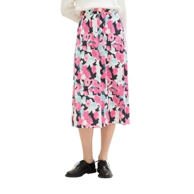 Abbildung von TOM Tailor MIT Blumenmuster Alinienrock, Damen, Größe: 40, Pink colorful floral design