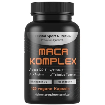 Abbildung von EXVital® Maca mit Tribulus, Shilajit, L Arginin, Vitamin B6 92 g