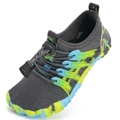 Abbildung von Barfußschuhe Kinder Barfussschuhe Wasserschuhe Junge Badeschuhe Barfuß Schuhe Aquaschuhe Schwimmschuhe Strandschuhe rutschfeste Schnell Trocknend（Grau 29）