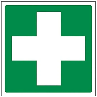 Abbildung von vsafety 31028 am s &quot;Erste Hilfe Logo&quot; Erste Allgemeine Schild, selbstklebend, quadratisch, 150 mm x mm, grün