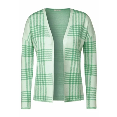 Abbildung von Cecil Karierte Strickjacke, Damen, Größe: Large, Grün