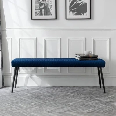 Abbildung von Julian Bowen Luxe Bank, niedrig, blau, 140 x 38.5cm