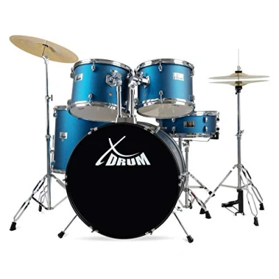 Abbildung von XDrum Semi 22&quot; Standard Schlagzeug Satin Blue Sparkle BD, 12&quot; TT, 13&quot; 16&quot; FT, 14&quot; SD inkl. Schule Blau