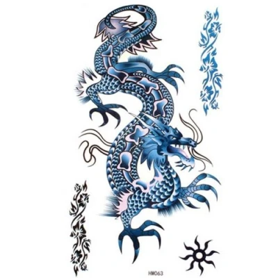 Abbildung von Blue dragon tattoo stickers Watertight cool and fashion