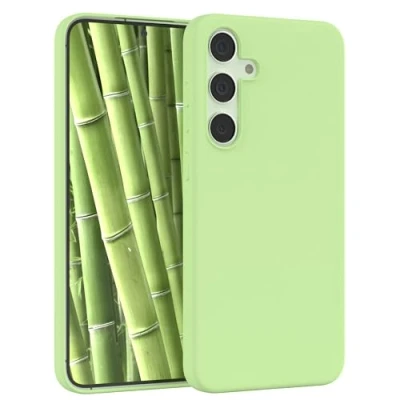 Abbildung von EAZY CASE Premium Silikon Handyhülle kompatibel mit Samsung Galaxy S24 Plus, Slimcover Kameraschutz und Innenfutter, Silikonhülle, Schutzhülle, Bumper, Handy Case, Hülle, Softcase, Grün