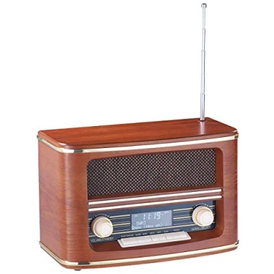 Abbildung von auvisio Retro Radio: Digitales Nostalgie Stereo Radio mit DAB+, Bluetooth 5.0, FM &amp; Wecker (Retro DAB+ Bluetooth, Nostalgieradio DAB, nostalgisch)