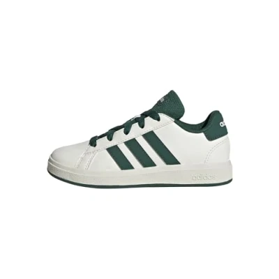Abbildung von adidas Unisex Kinder Grand Court Lifestyle Tennis Lace Up Shoes Schuhe, Off White/Collegiate Green/Core Black