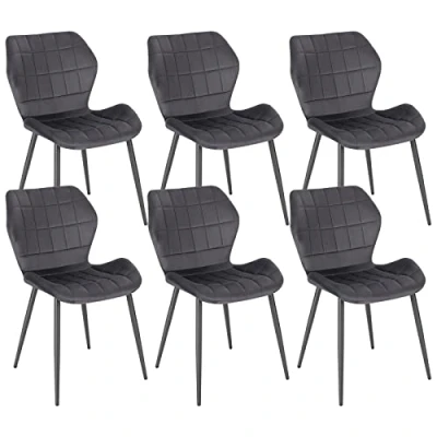 Abbildung von Woltu Esszimmerstuhl (6 St), mit Rückenlehne, gepolsterter Stuhl, Metallbeine