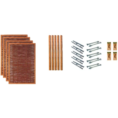 Abbildung von Tetzner &amp; Jentzsch Weidenzaun &quot;Fresno 2&quot;, 4 Elemente, LxH: 525x180 cm