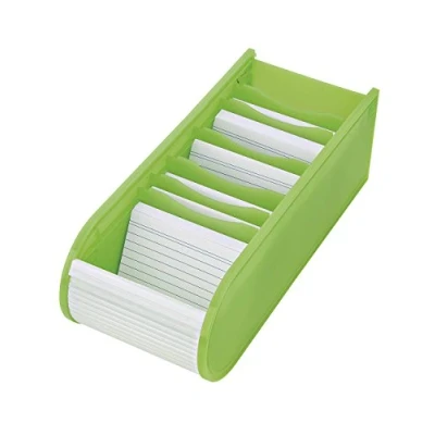 Abbildung von Wedo 2508011 Lernkartei A8, Rolloverschluss, 6 Stützplatten Inklusiv 100 Karten 21.7 x 9.2 7.3 cm, Hellgrün