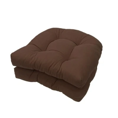 Abbildung von GYYFQH Stuhlkissen 2er Set Outdoor, Sessel Kissen Zurück Sitzkissen Pad 48x48 cm, Sitzpolster Für Outdoor Geeignet, Gartenstuhlkissen，Wasserdichtes Stuhlkissen(Coffee)