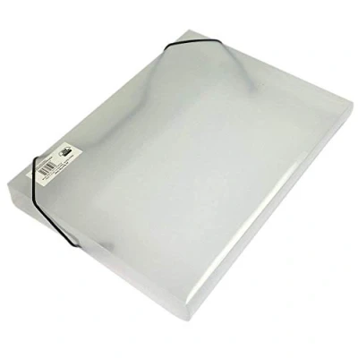Abbildung von Dokumentenbox, A4, transparent, 30 mm, Gummibandverschluss (335 x 245 mm), 1 Stück