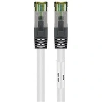 Abbildung von Goobay 55124 CAT 8.1 Netzwerkkabel RJ45 Stecker / Gaming PS5 Playstation 5 2.000 MHz OFC LAN Kabel 1 Meter Patchkabel LSZH Weiß 1m